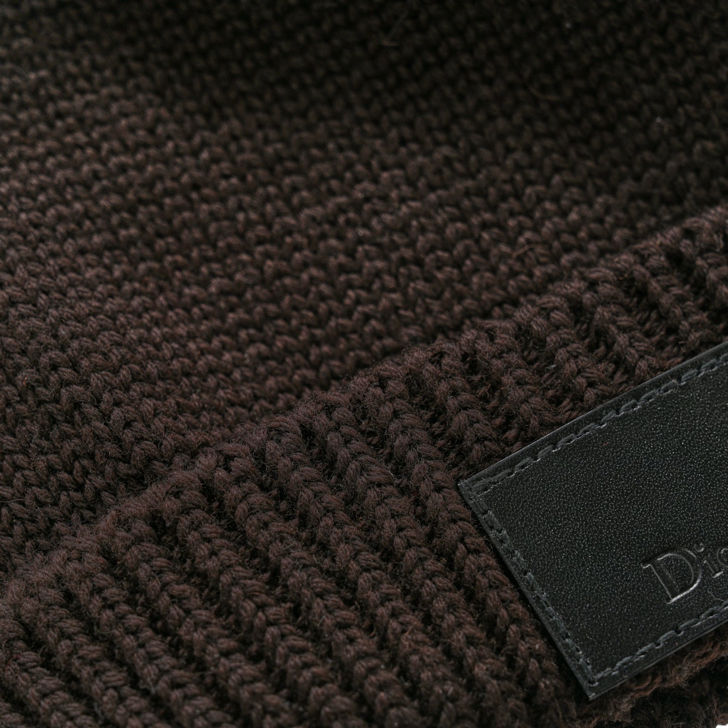 Wool Knit Beanie Dark Brown