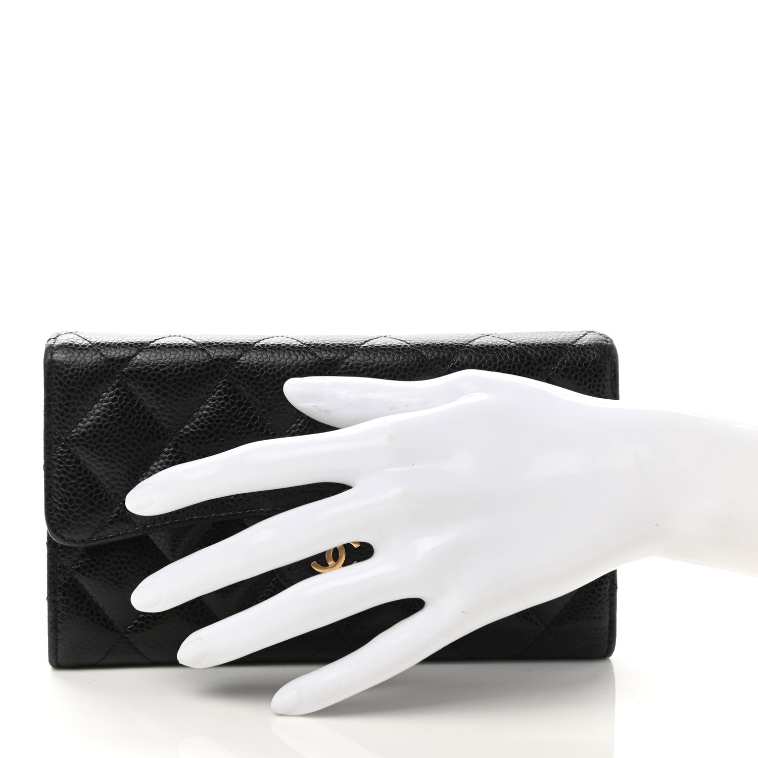 Chanel Caviar Quilted Large Flap Wallet Black 2 of 10
