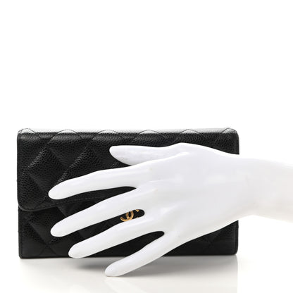 Chanel Caviar Quilted Large Flap Wallet Black 2 of 10