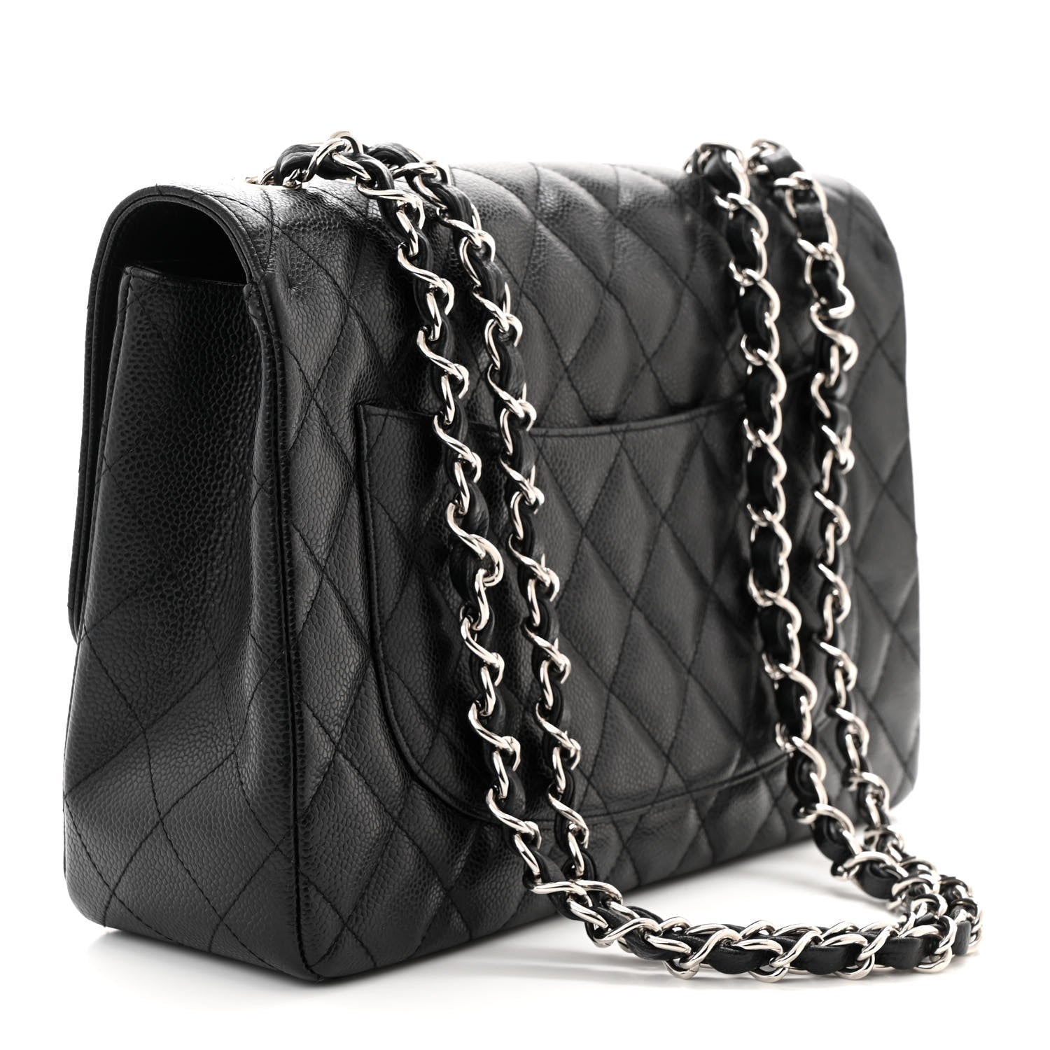 Chanel Caviar Quilted Jumbo Single Flap Black 2 of 10