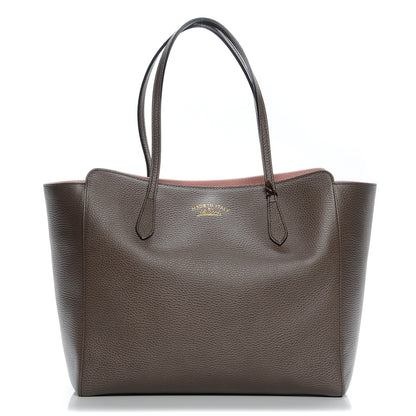 Gucci Dollar Calfskin Medium Swing Tote Grey Field Soft Pink 1 of 6