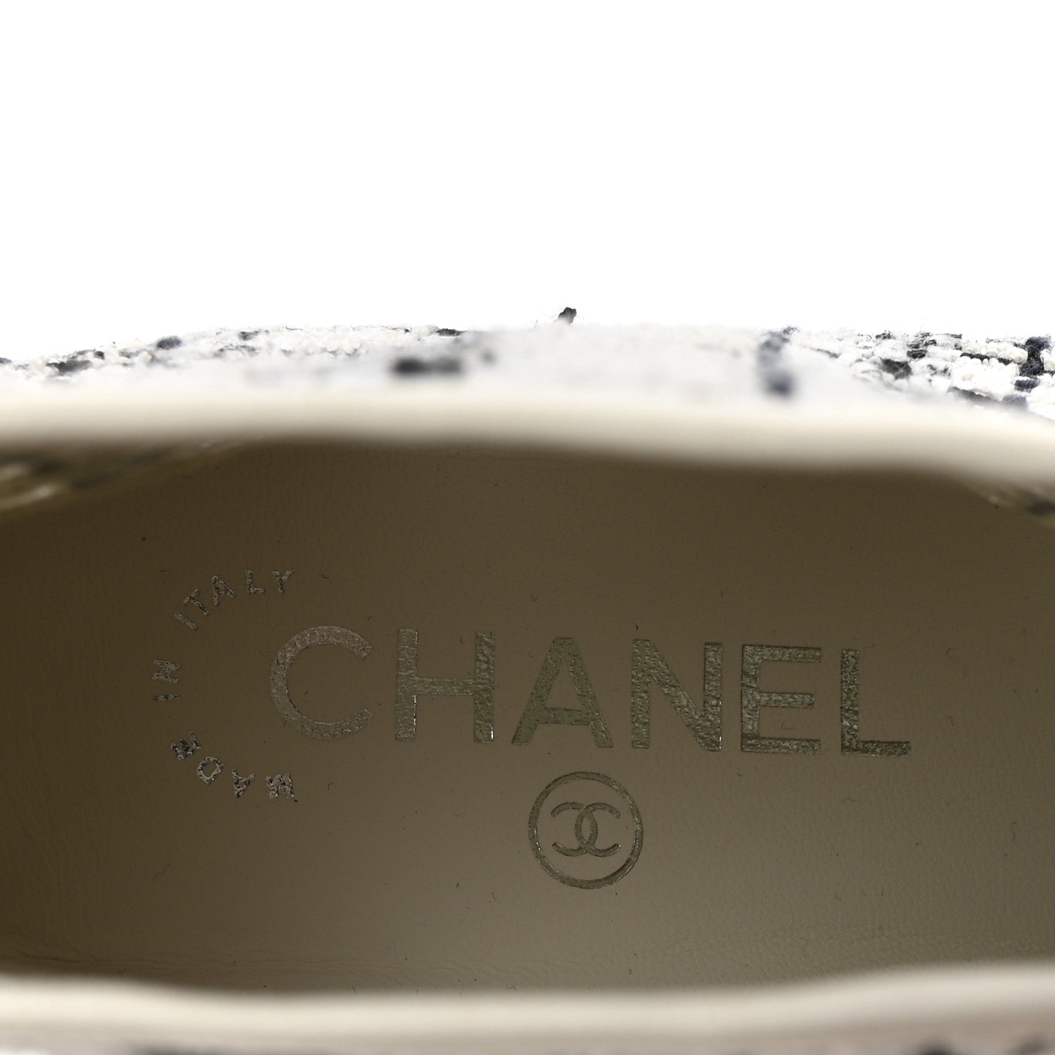 Chanel Tweed Lambskin Cap Toe CC Short Boots 35.5 White Black 16 of 18