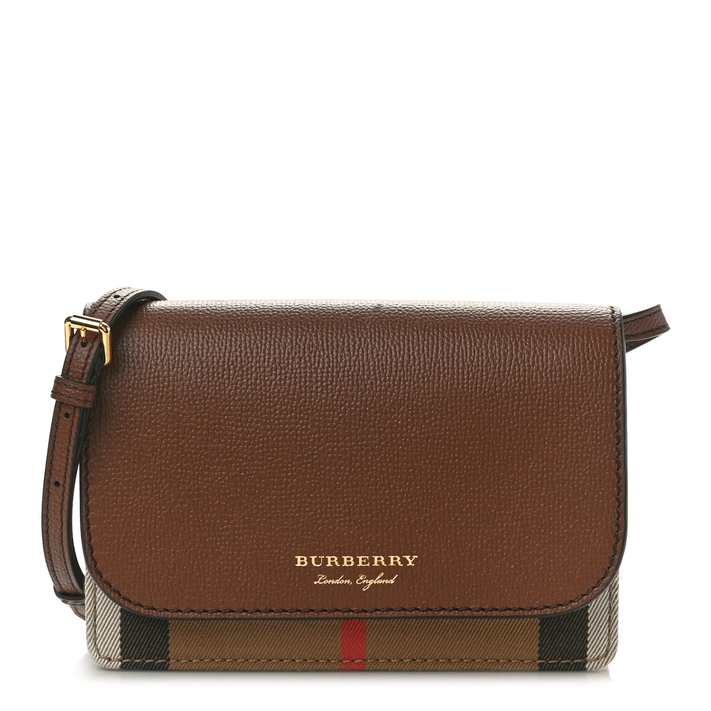 Derby Calfskin House Check Hampshire Crossbody Tan