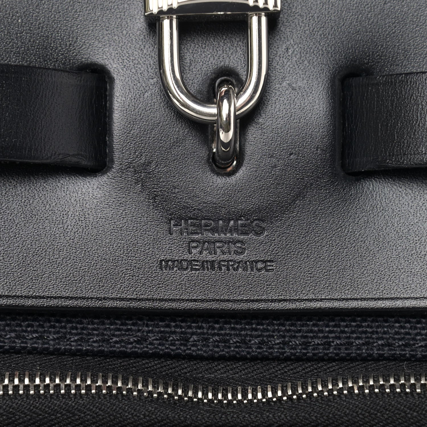 Hermes Toile Militaire Vache Hunter Laque Herbag Zip Retourne 39 MM Black 6 of 11