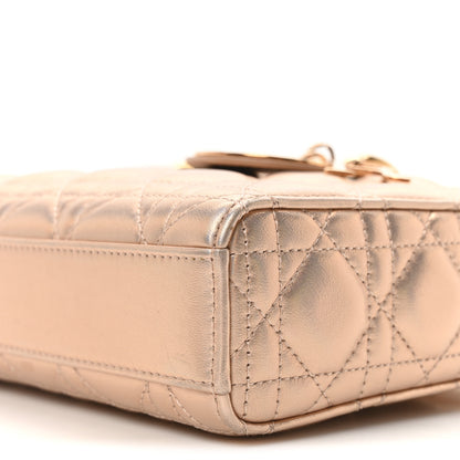 Christian Dior Metallic Lambskin Cannage Medium Lady D-Joy Pink 10 of 10