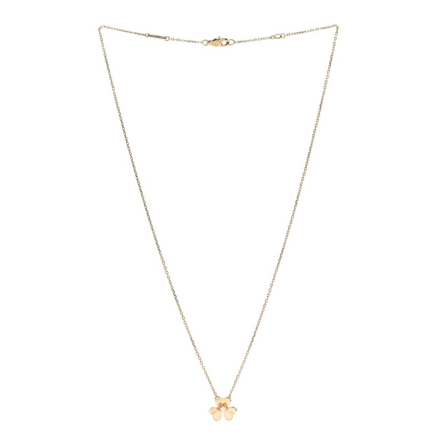 18K Yellow Gold Diamond Mini Frivole Pendant Necklace