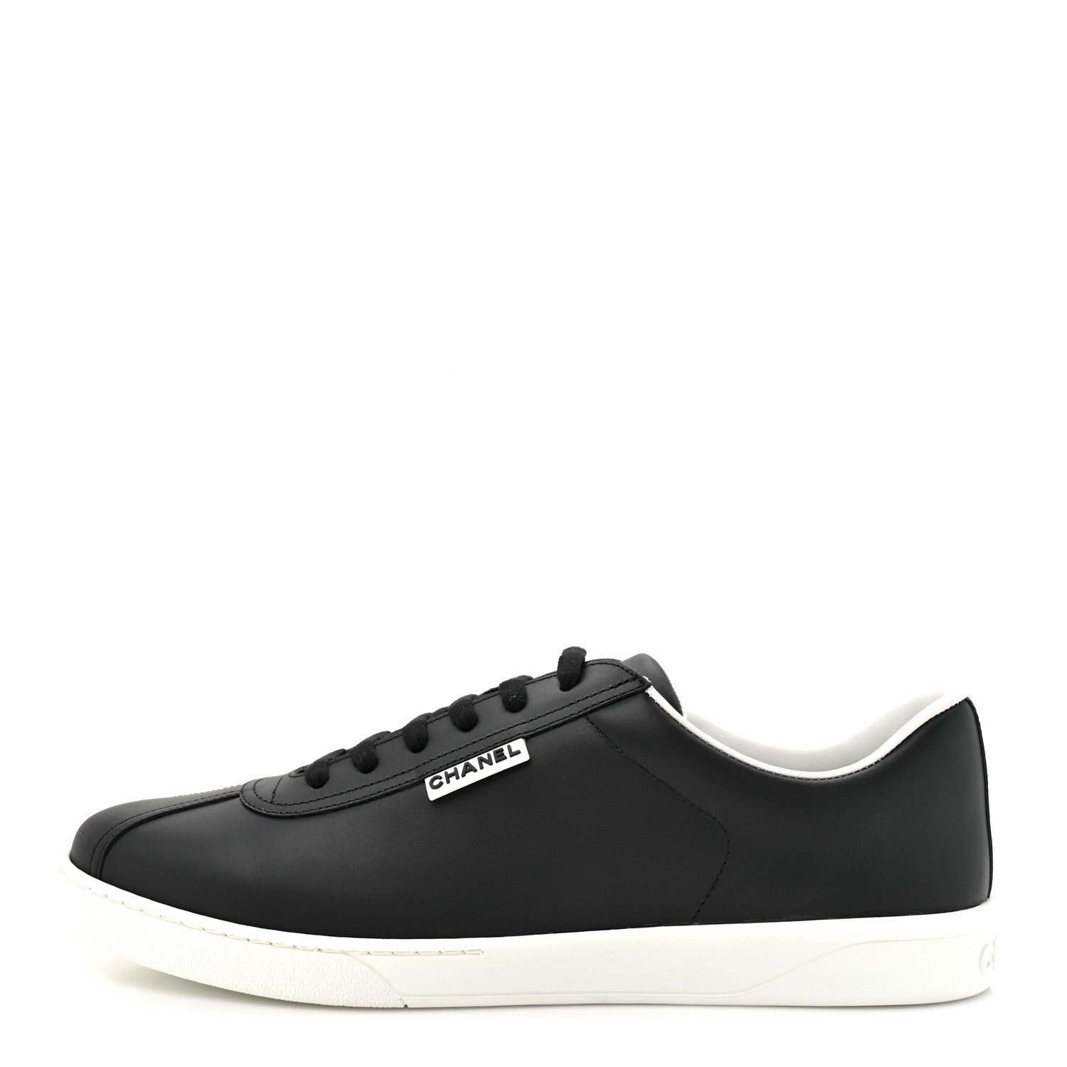 Chanel Calfskin CC Mens Sneakers 46 Black 1 of 11