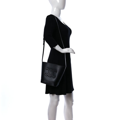 Celine Smooth Calfskin Triomphe Small Bucket Bag Black 2 of 10