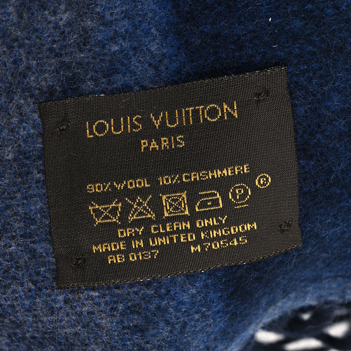Wool Cashmere LV Scarf Grey Blue