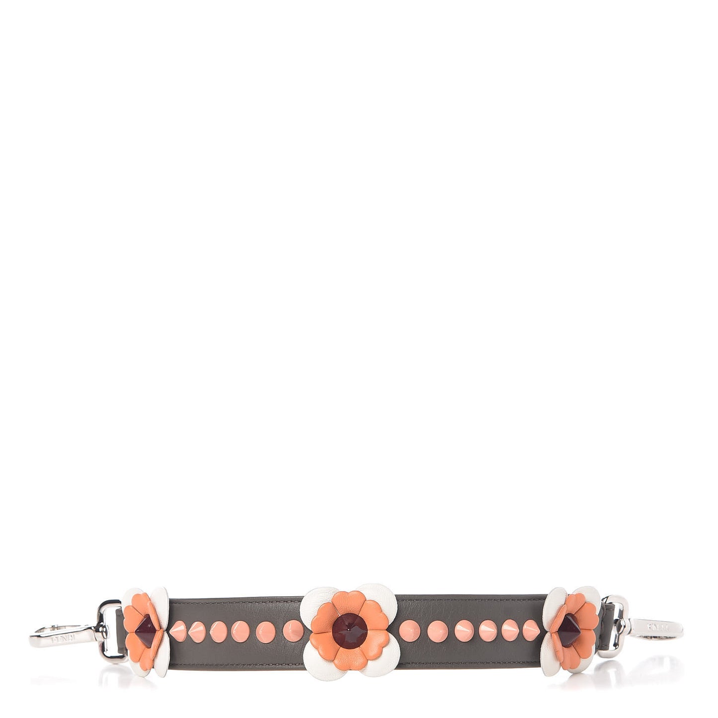 Vitello Dolce Nappa Flowerland Studded Mini Strap You Carbone Arancio Multicolor