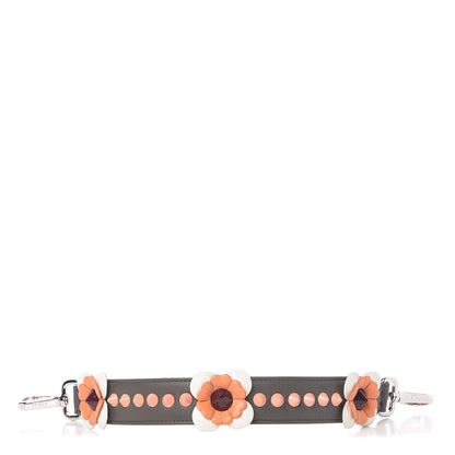 Fendi Vitello Dolce Nappa Flowerland Studded Mini Strap You Carbone Arancio Multicolor 1 of 4