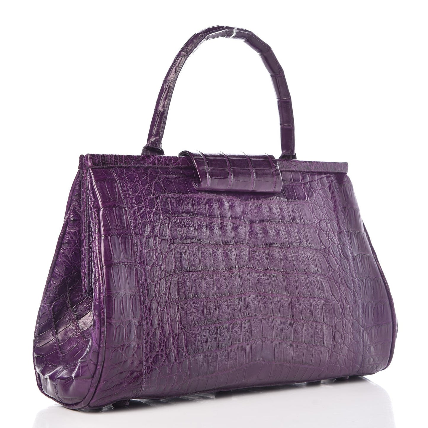 Crocodile Small Satchel Purple