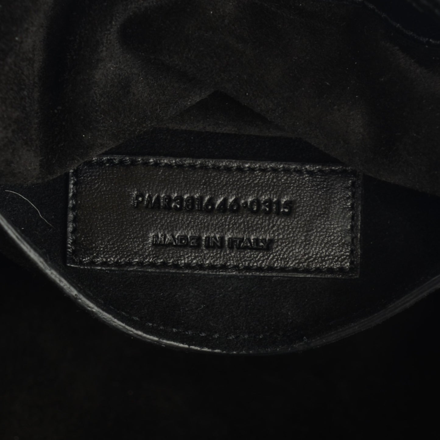 Calfskin Crocodile Embossed Medium Emmanuelle Bucket Bag Black