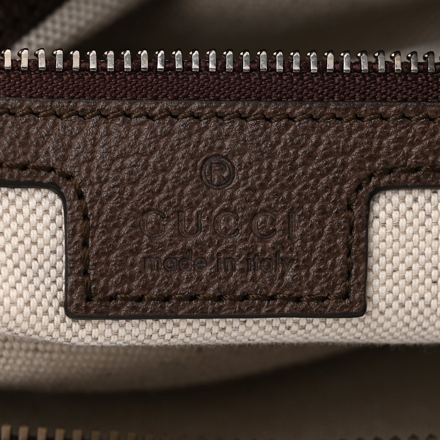 GG Supreme Monogram Textured Calfskin Web Large Attache Shoulder Bag Beige Ebony New Acero