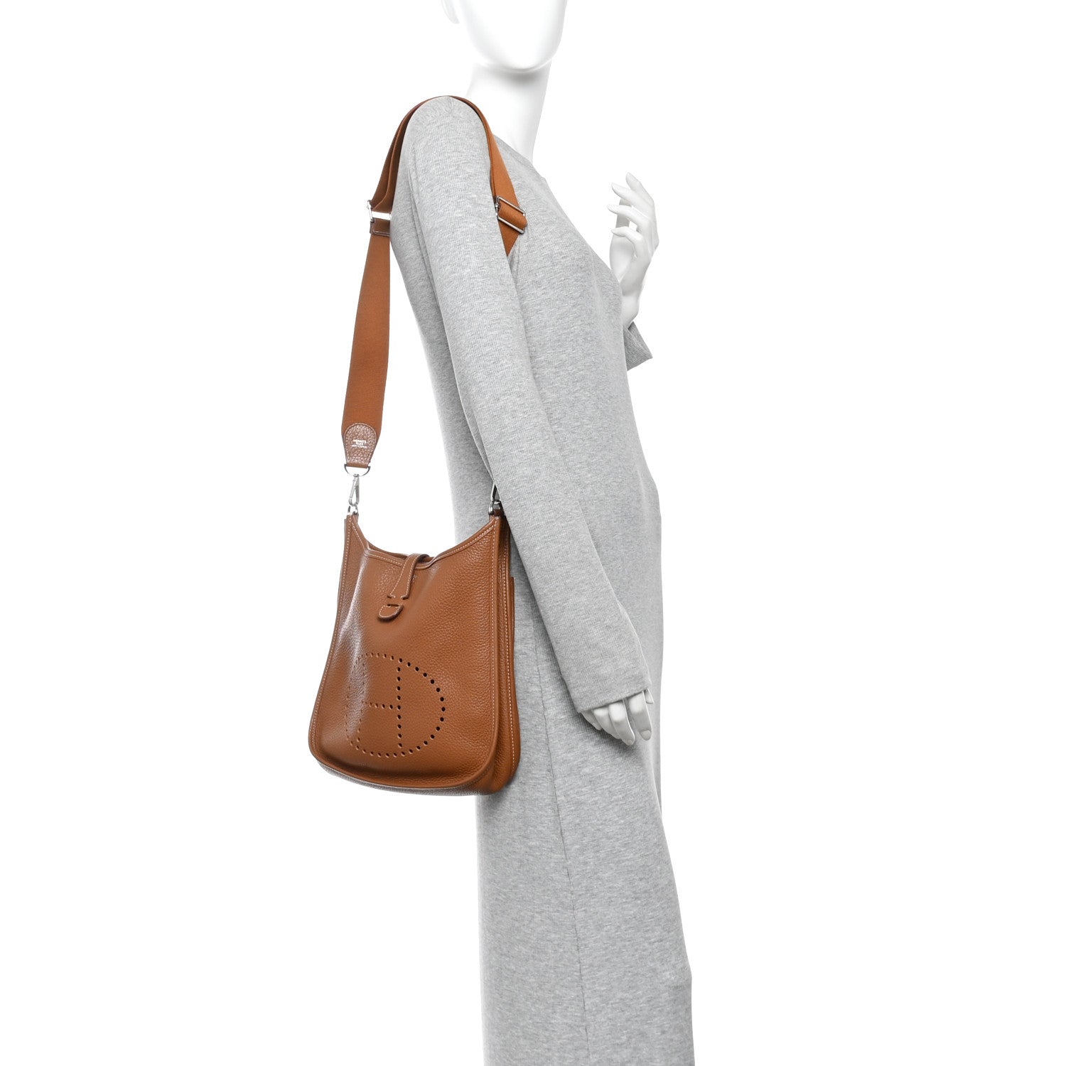 Hermes Taurillon Clemence Evelyne III PM Gold 2 of 10