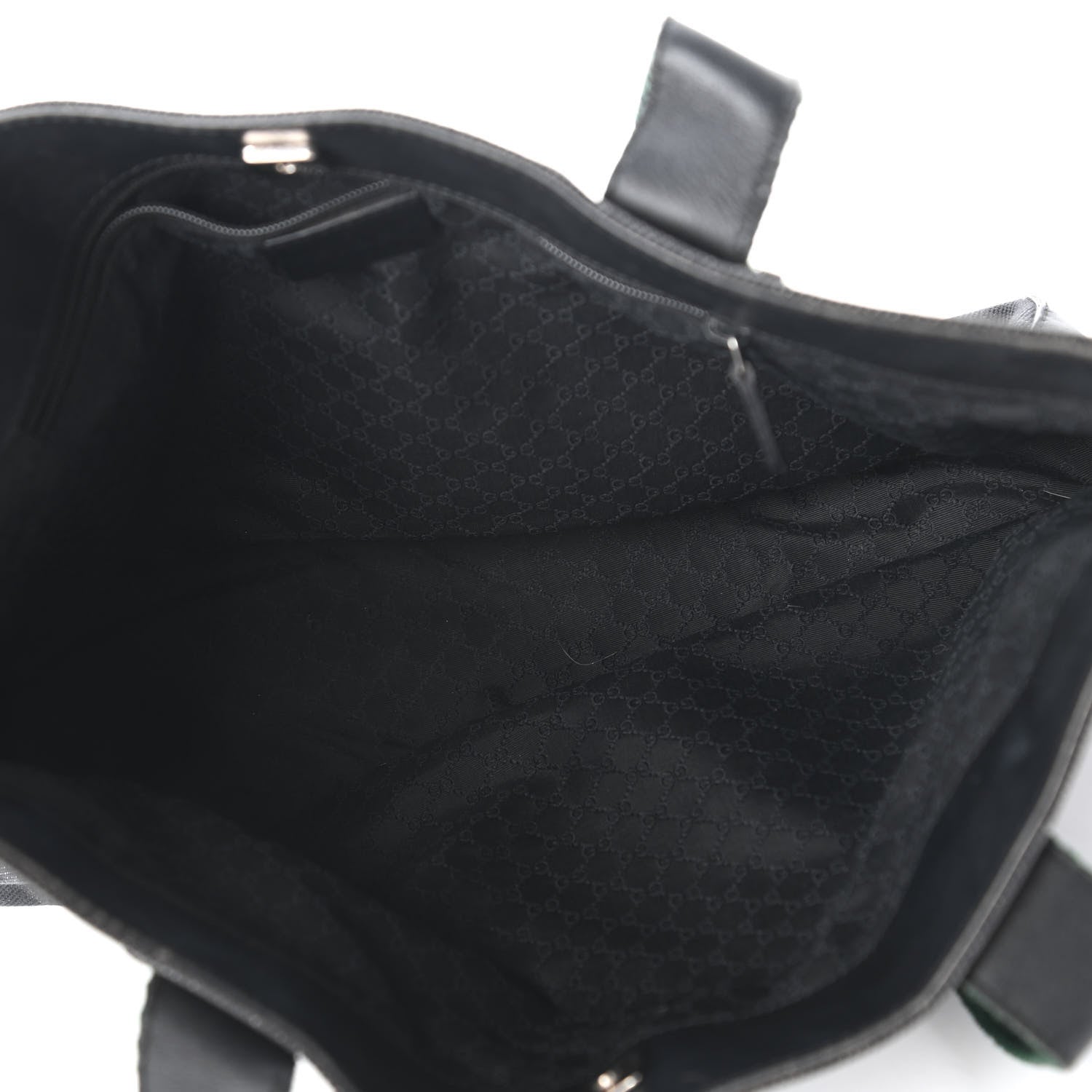 Gucci Denim Calfskin Web Tote Black 5 of 11