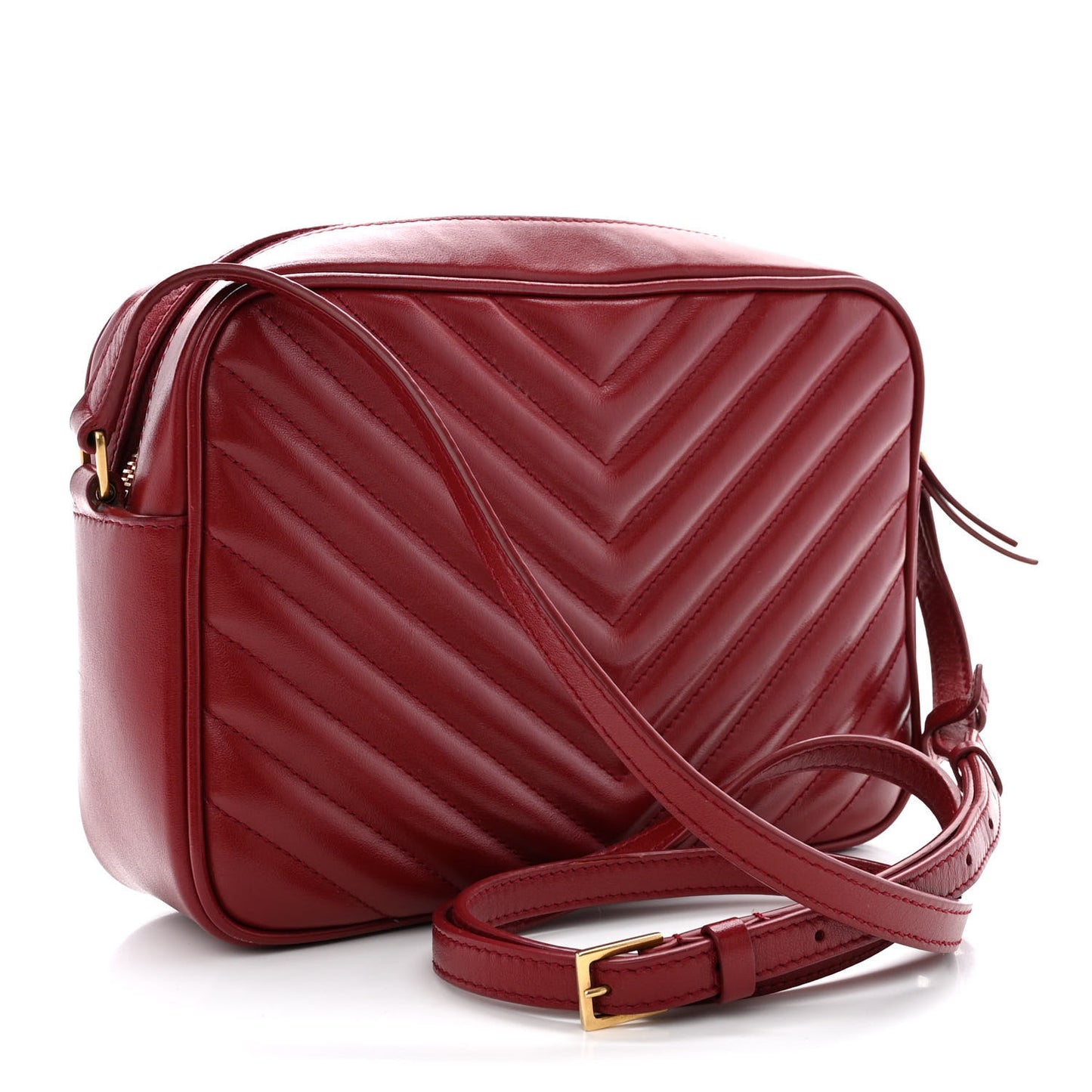 Calfskin Matelasse Monogram Lou Camera Bag Opyum Red