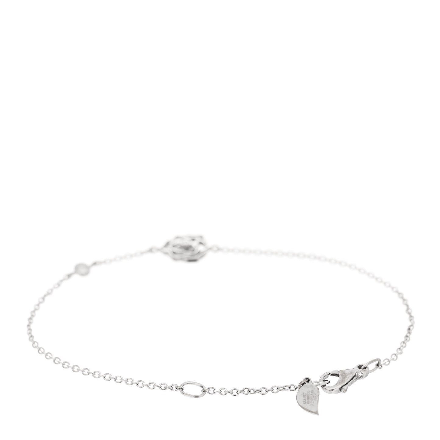18K White Gold Diamond Rose Bracelet