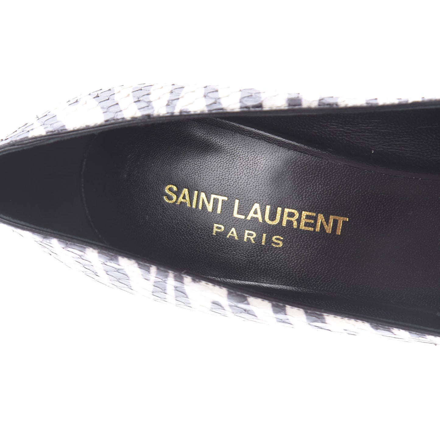 Snakeskin Zebra Print Paris Pumps 37.5 Black White