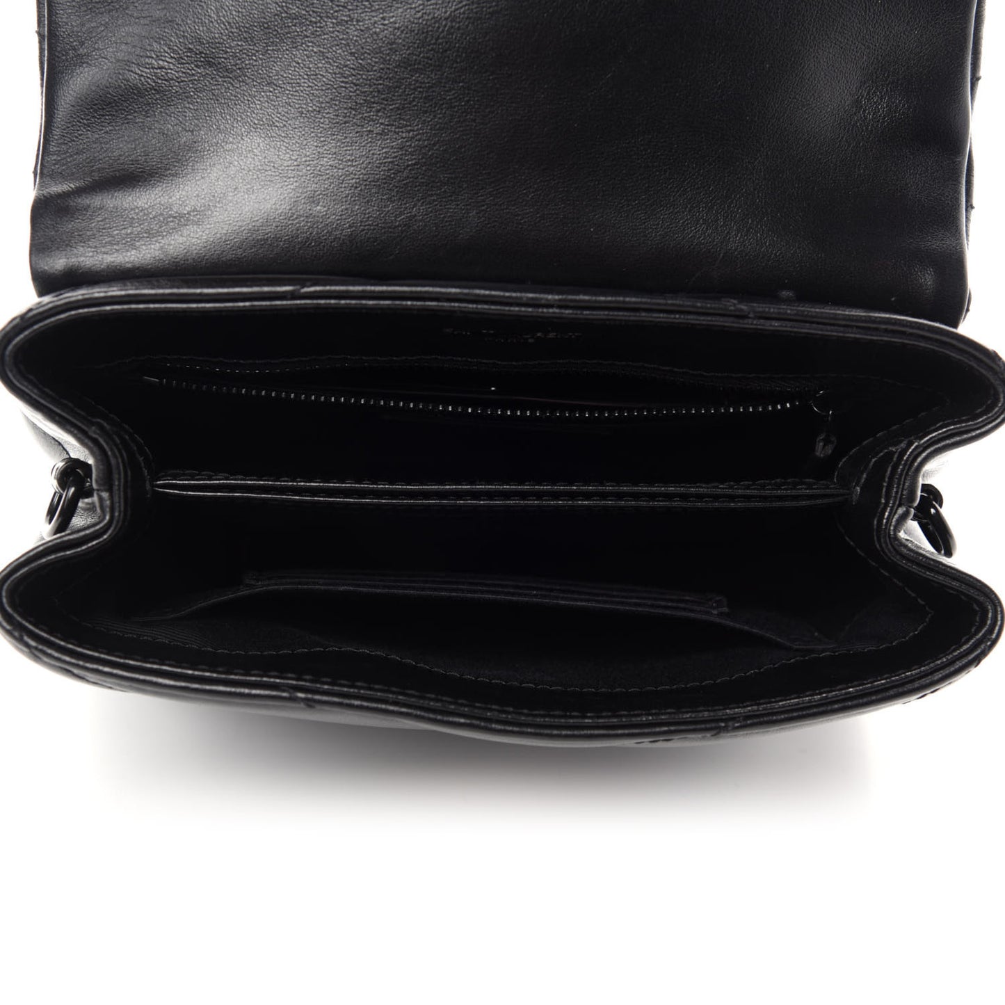 Calfskin Y Quilted Monogram Toy Loulou Crossbody Bag Black