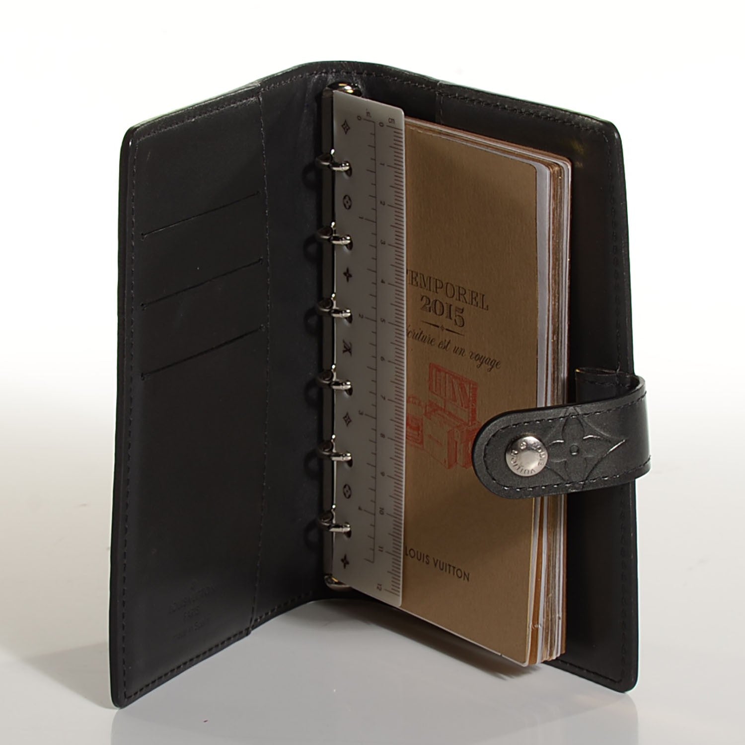 Louis Vuitton Mat Monogram Small Ring Agenda Cover Black 5 of 7