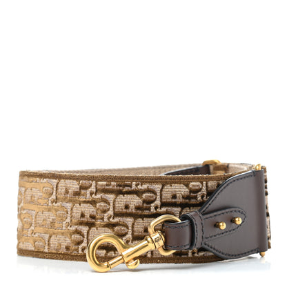 Christian Dior Velvet Oblique Shoulder Strap Bronze 1 of 5