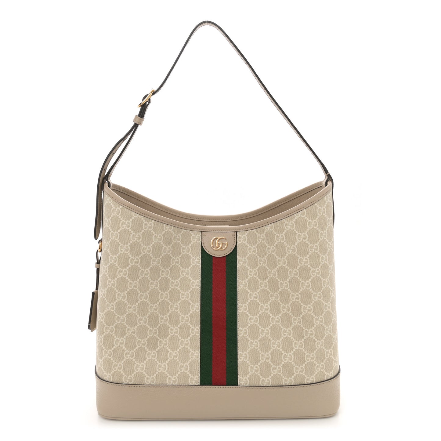 GG Supreme Monogram Web Large Ophidia Shoulder Bag Beige White Oatmeal