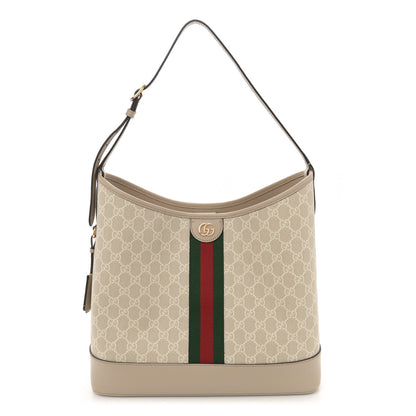 Gucci GG Supreme Monogram Web Large Ophidia Shoulder Bag Beige White Oatmeal 1 of 11