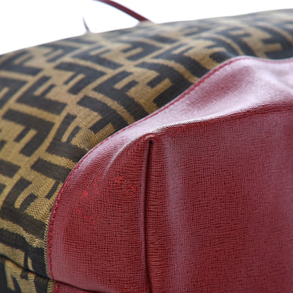 Fendi Zucca Vitello Elite Medium Roll Tote Tobacco Rosso Scuro 9 of 13