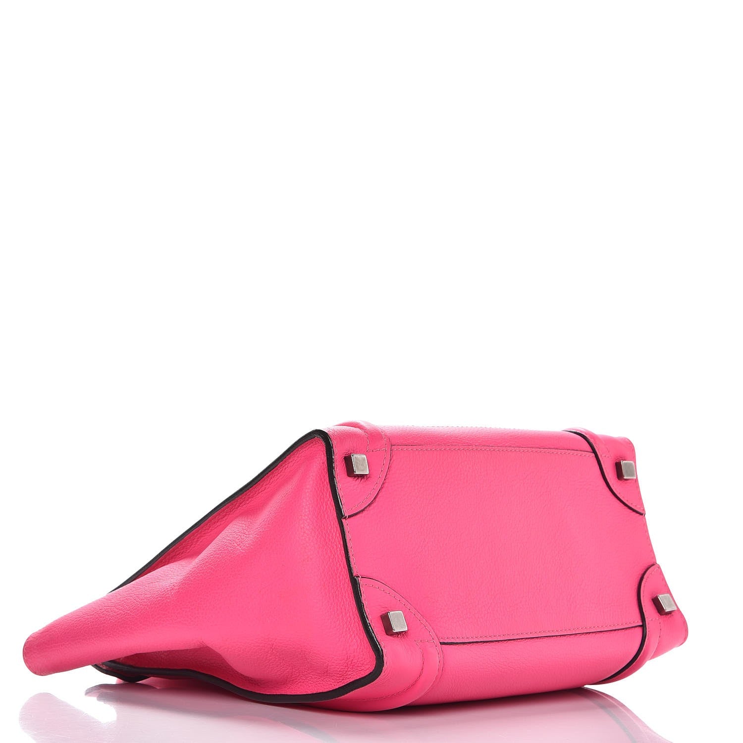 Celine Drummed Calfskin Micro Luggage Fluo Pink 4 of 13