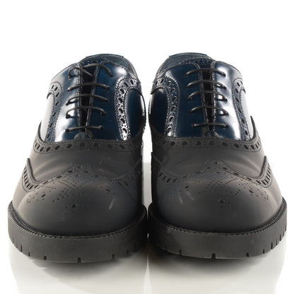 Louis Vuitton Glazed Matte Calfskin Mens Richelieu Oxfords 8 Marine 2 of 8