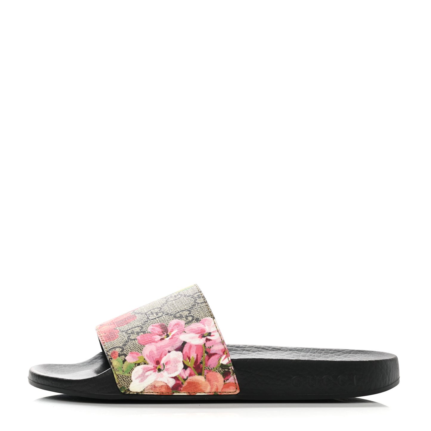 GG Supreme Monogram Blooms Slide Sandals 36 Beige Multicolor