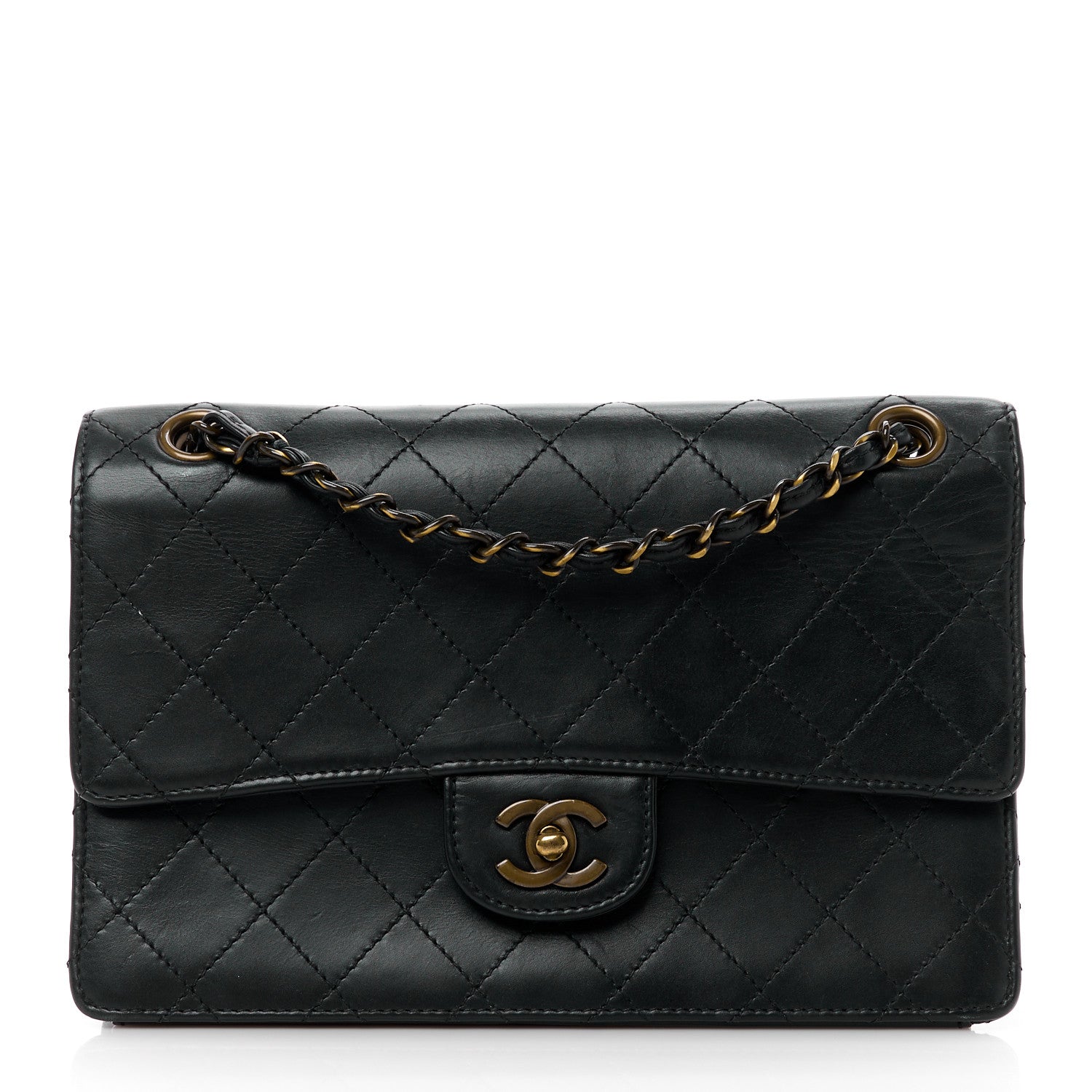 Chanel Calfskin Stitched Medium Single Flap Black 1 of 10