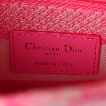 Christian Dior Canvas Toile De Jouy Reverse Embroidered Medium Lady D-Lite Fluorescent Pink 6 of 9