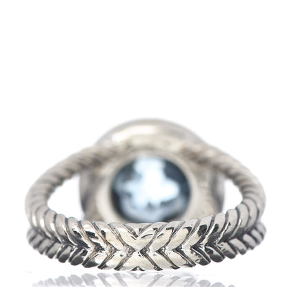 David Yurman Sterling Silver Diamond Blue Topaz 8mm Petite Cerise Ring 52 6 4 of 5