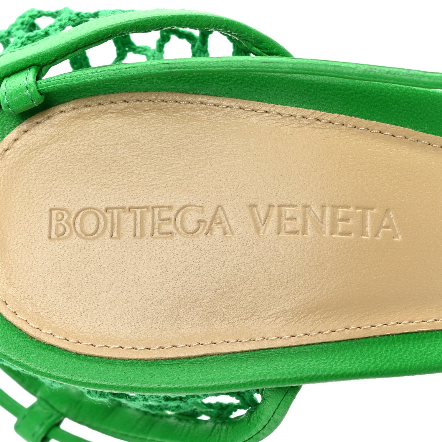Bottega Veneta Mesh Nappa Stretch Ankle Tie 90mm Sandals 40 Grass 7 of 7