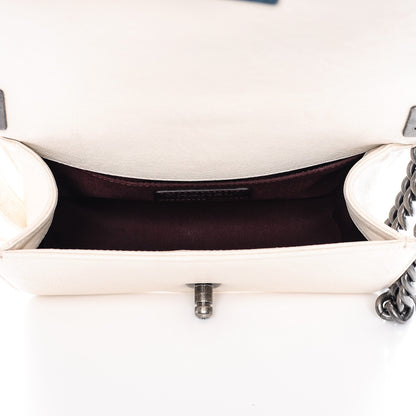 Chanel Crumpled Lambskin Small Studded Boy Flap White 7 of 13