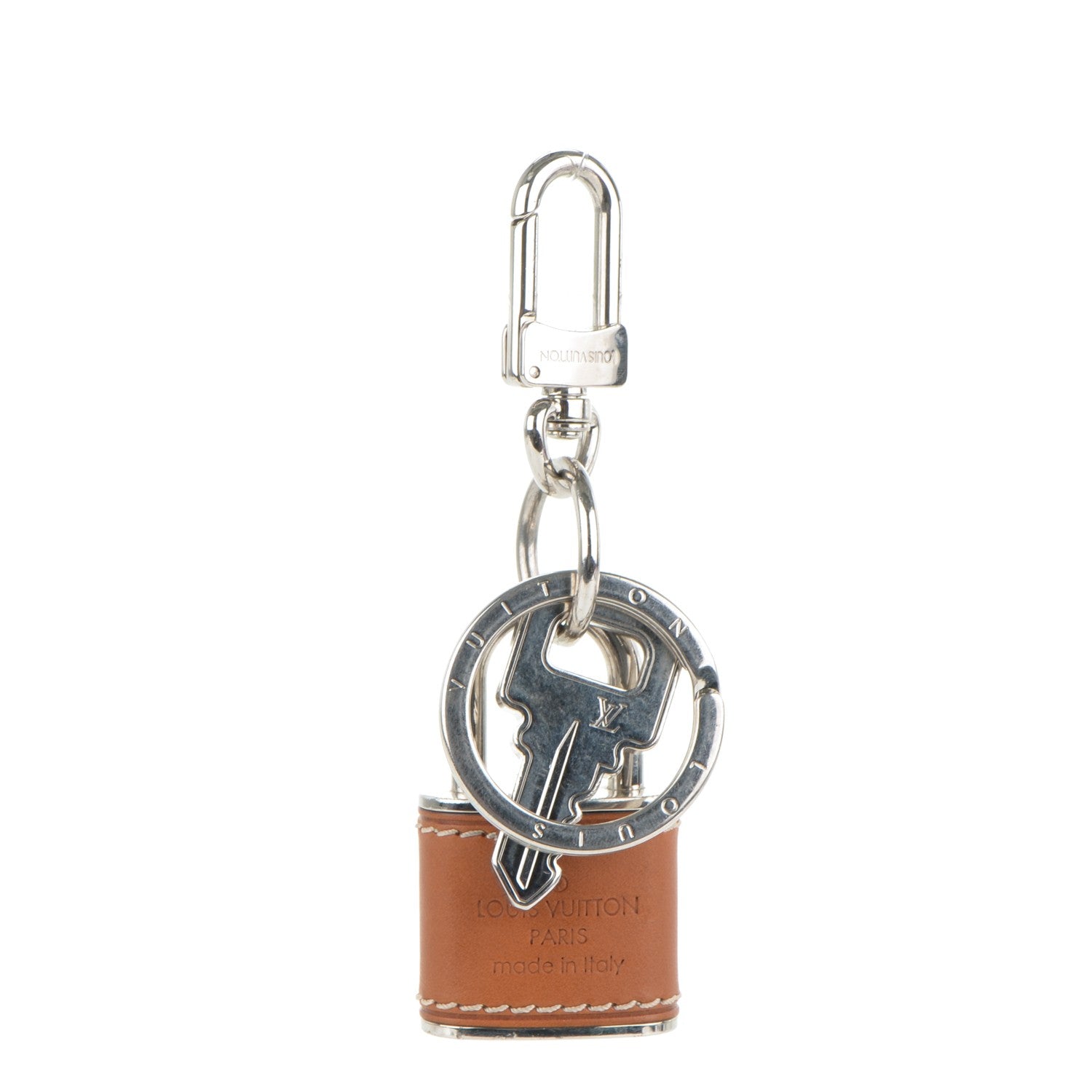 Louis Vuitton Leather Lock and Key Bag Charm Key Holder 1 of 4