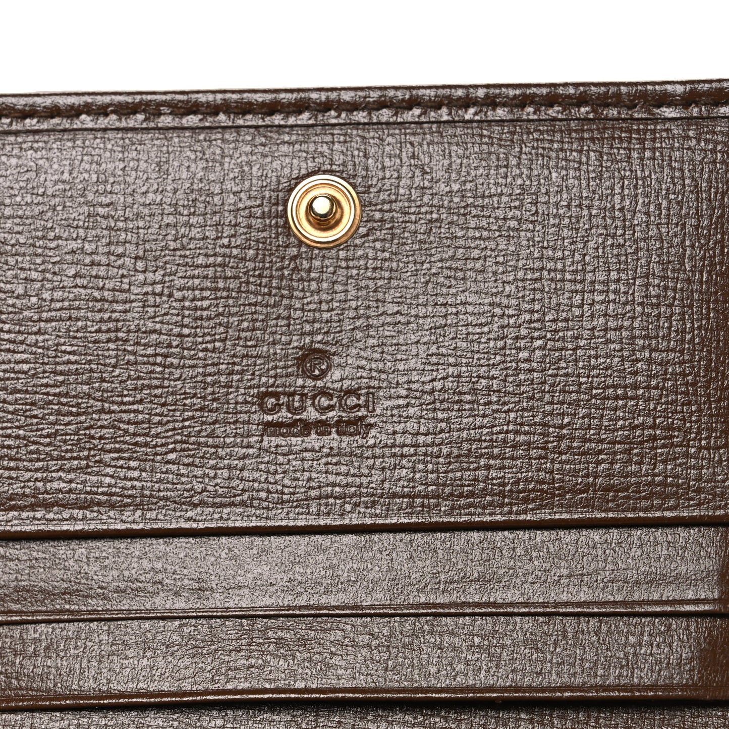GG Supreme Monogram Horsebit 1955 Card Case Wallet Beige Ebony Brown Sugar