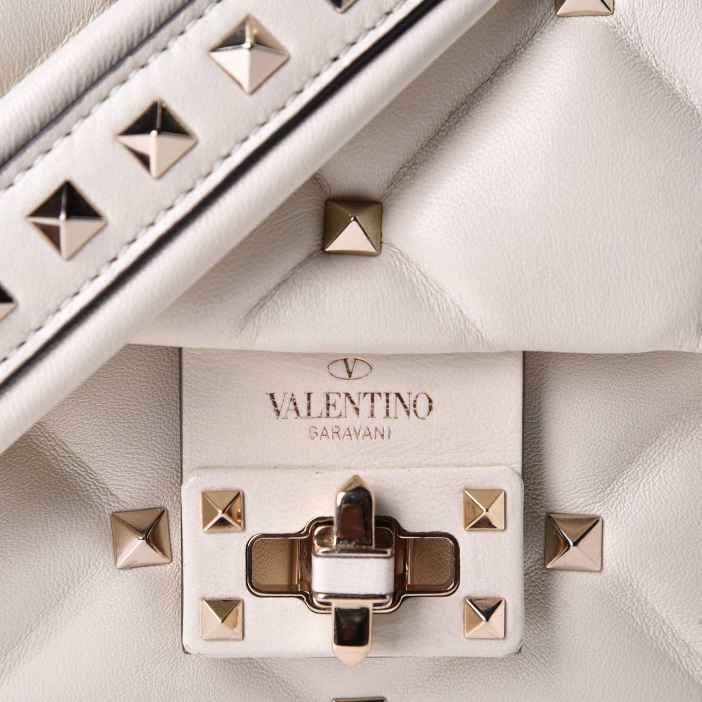 Nappa Mini Candystud Top Handle Bag Light Ivory