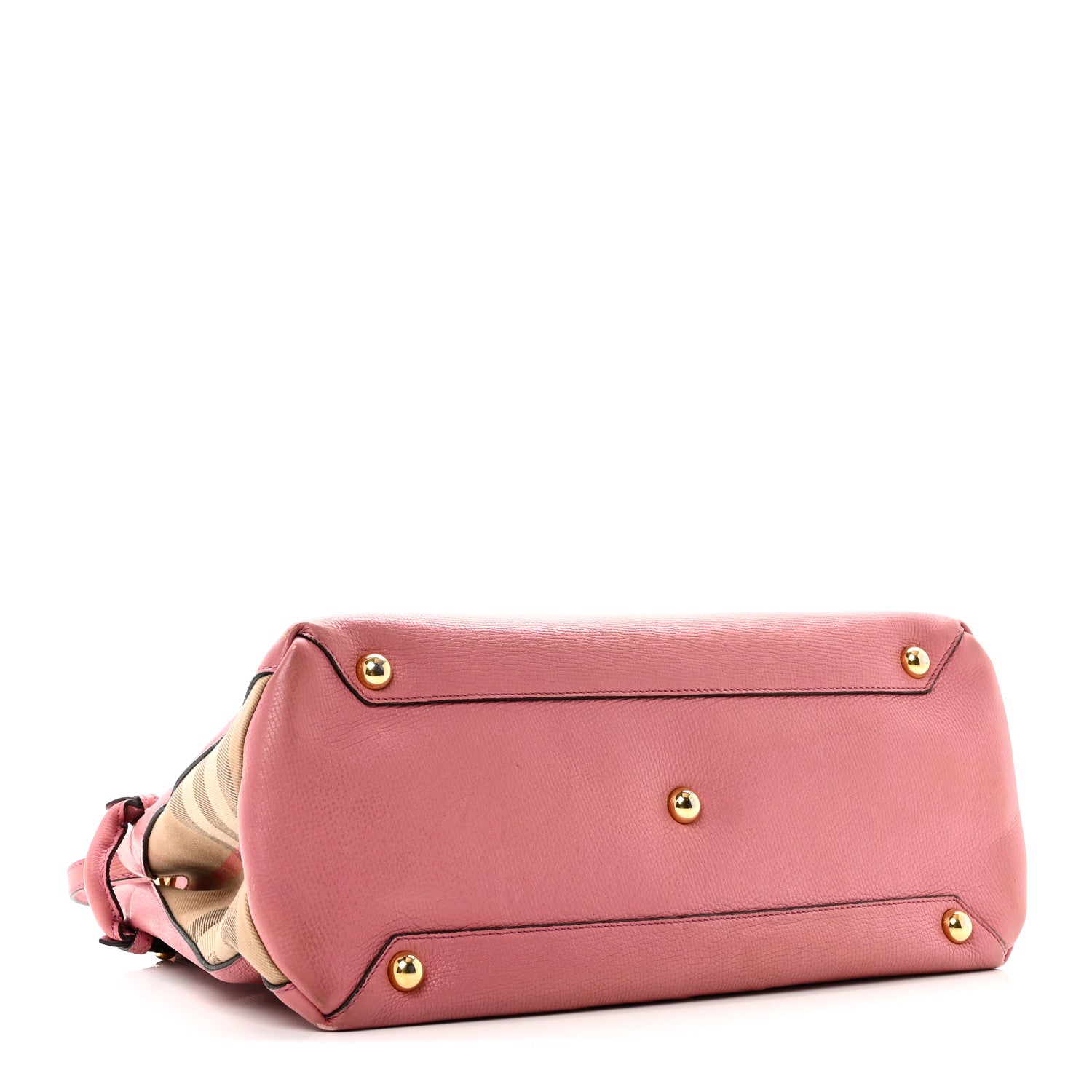 Burberry Derby Calfskin House Check Medium Banner Tote Mauve Pink 4 of 11