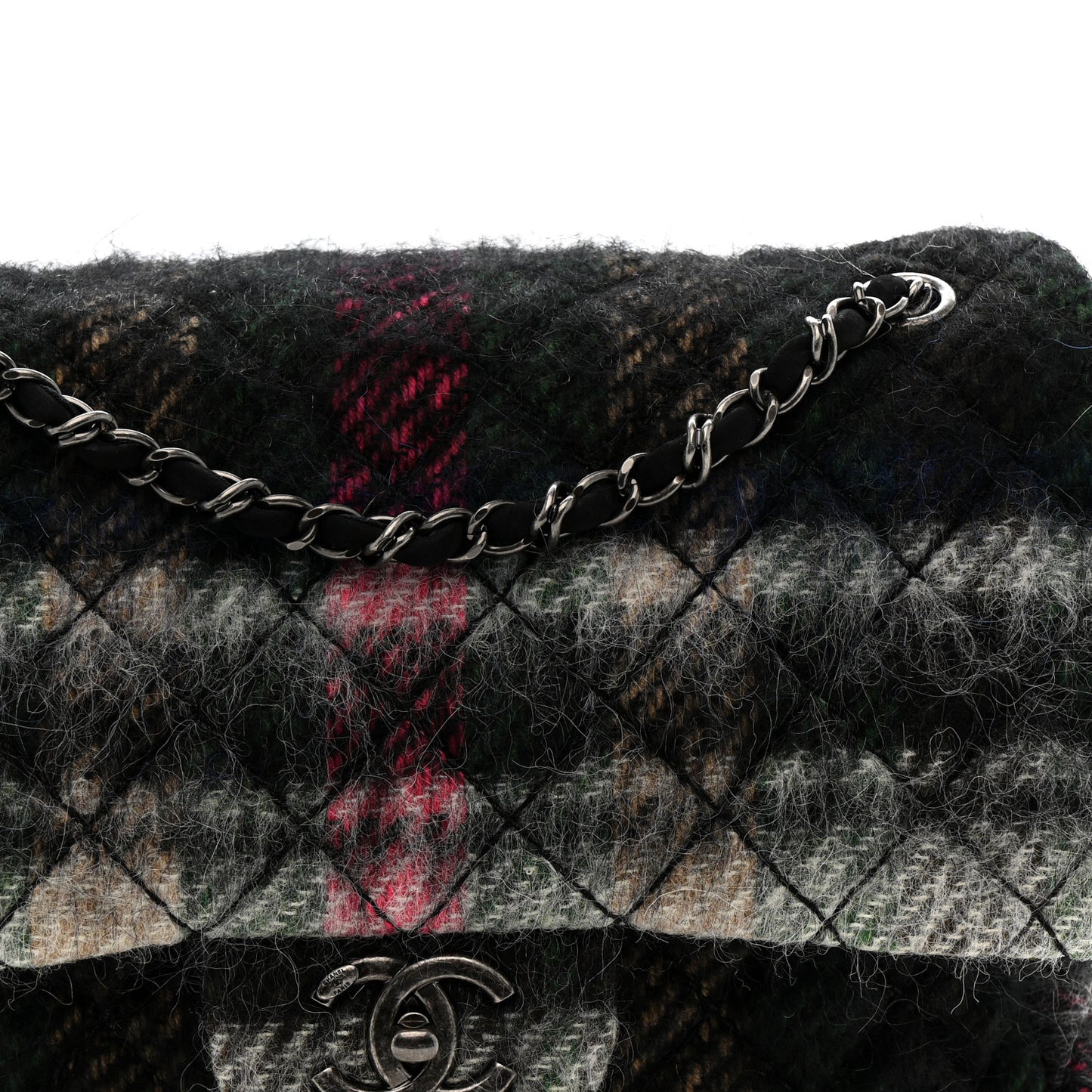 Mohair Quilted Tartan Day Flap Dark Multicolor