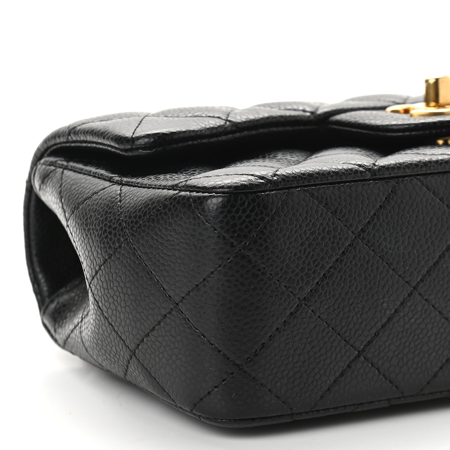 Caviar Quilted Mini Rectangular Flap Black