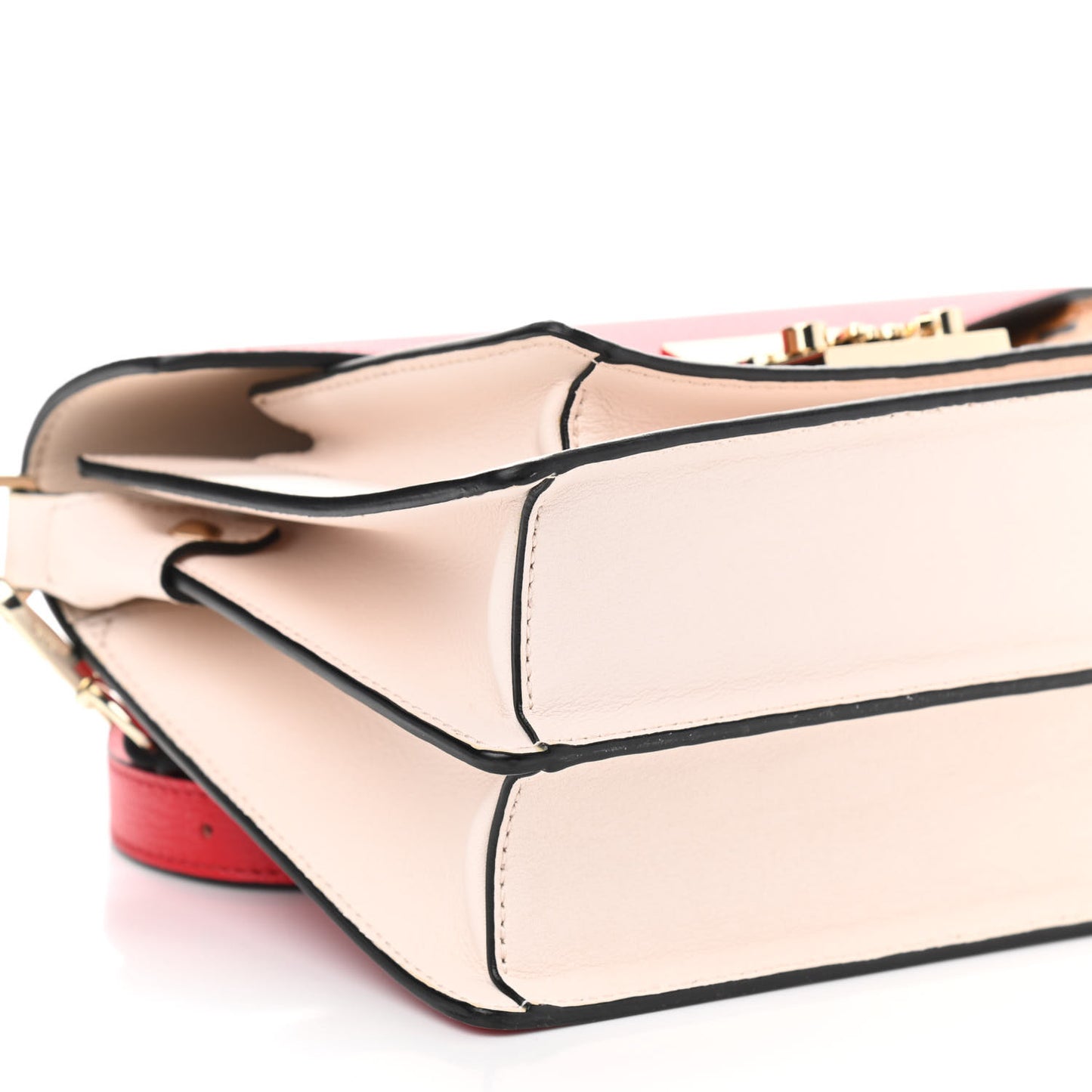 Calfskin Visetos Small Patricia Crossbody Bag Cognac Red
