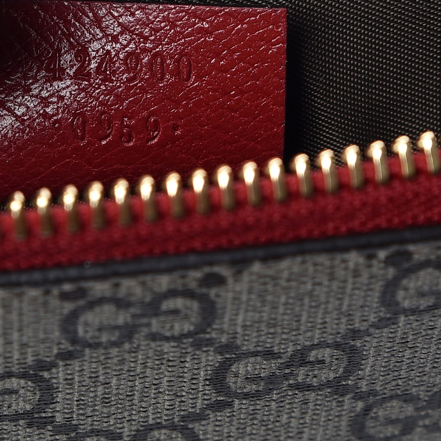 GG Supreme Monogram Tian Large Zip Pouch Beige Multicolor Red