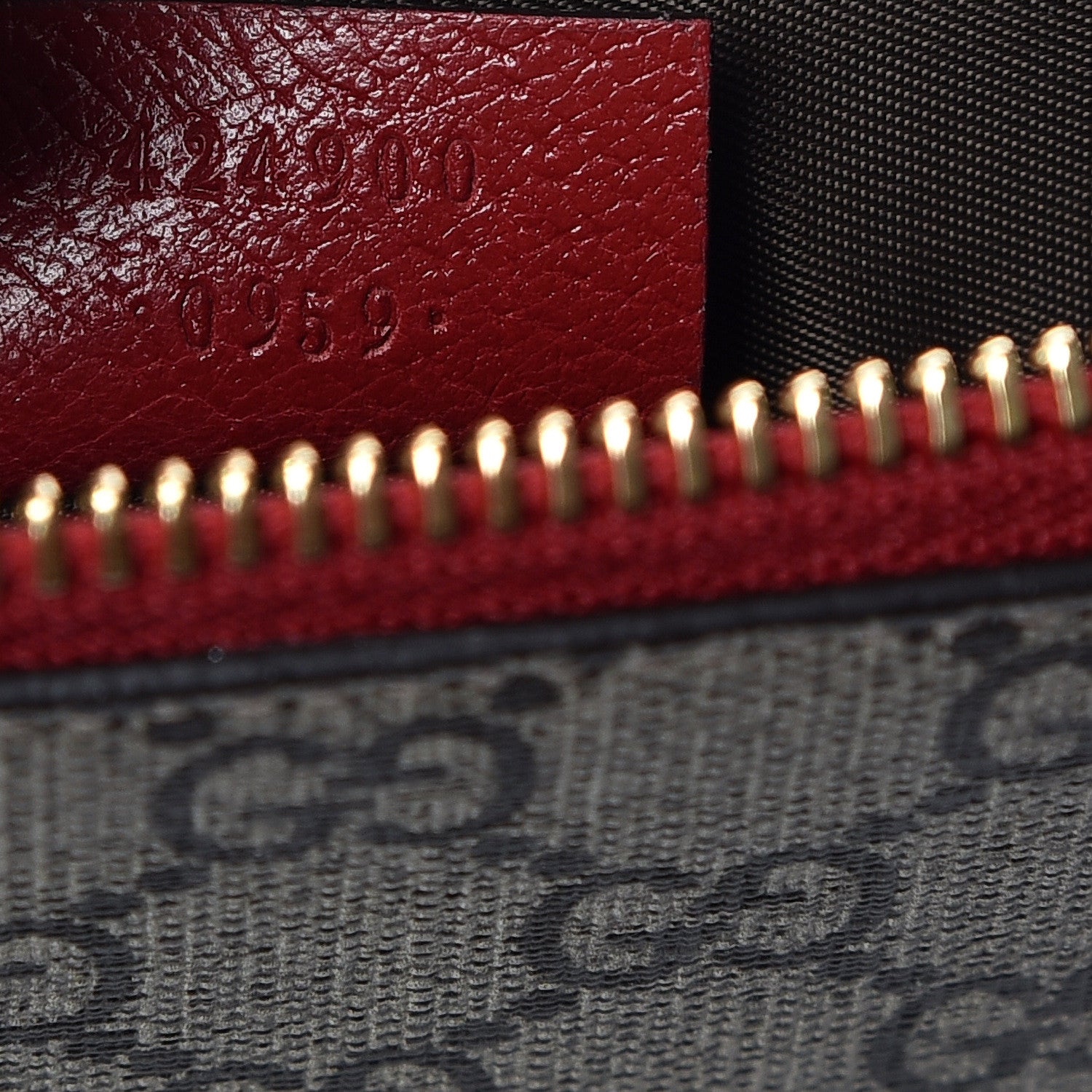 Gucci GG Supreme Monogram Tian Large Zip Pouch Beige Multicolor Red 7 of 8