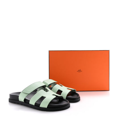 Hermes Epsom Womens Chypre Sandals 39 Vert Jade 10 of 10