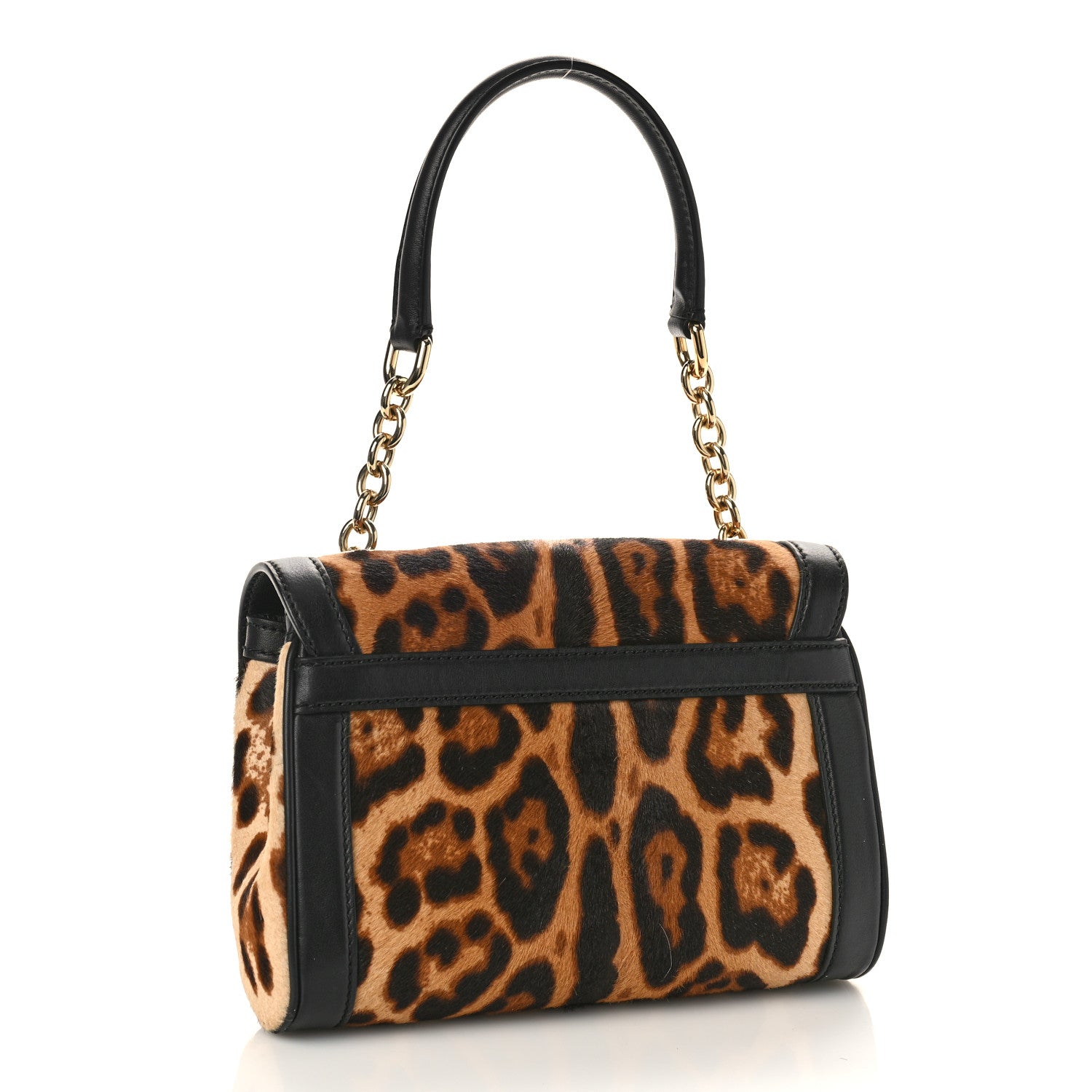 Dolce & Gabbana Calf Hair Leopard Print Miss Dolce Satchel Black 3 of 8