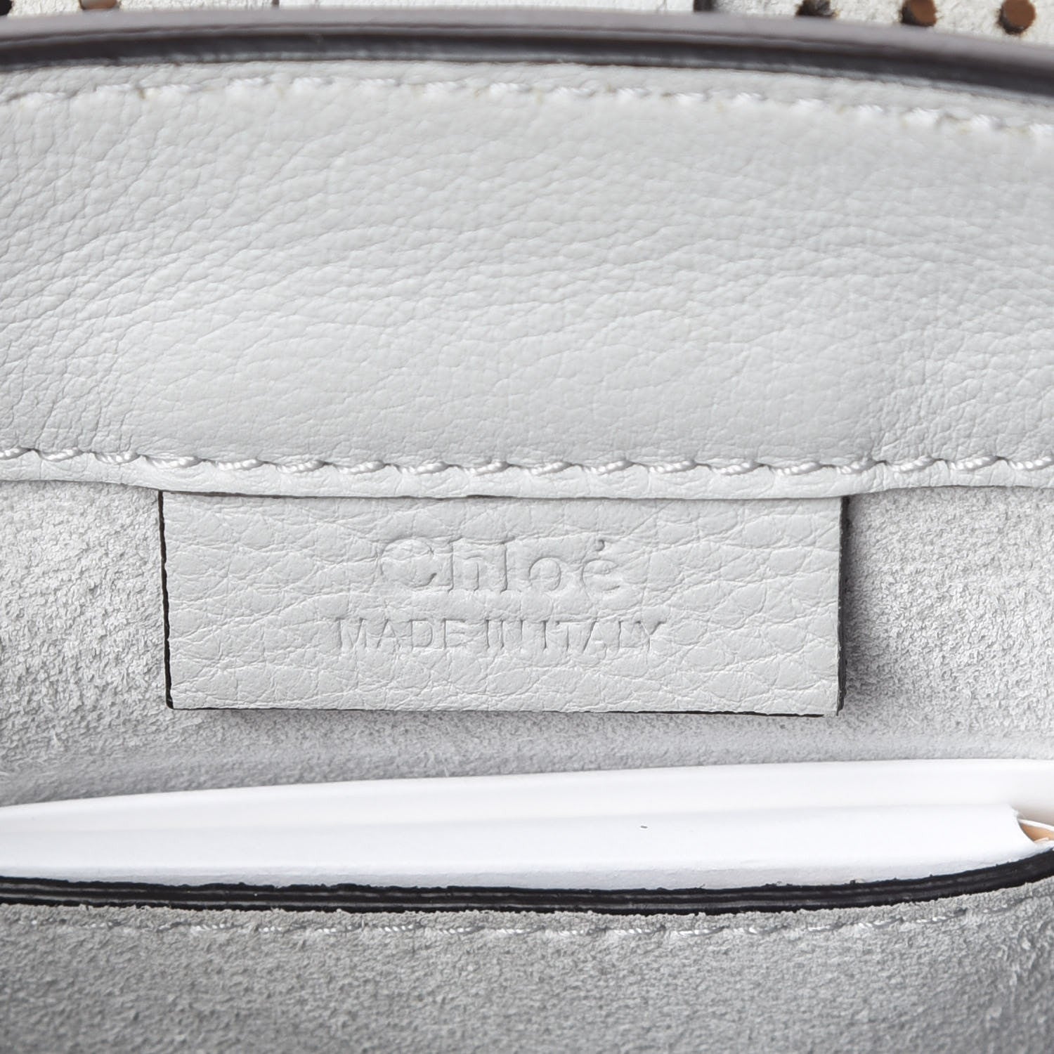 Chloe Calfskin Suede Paisley Patchwork Perforated Mini Faye Backpack Airy Grey 10 of 16