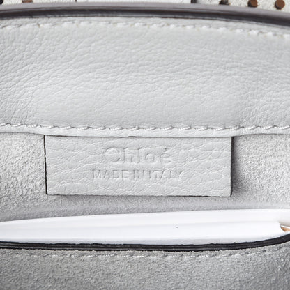 Chloe Calfskin Suede Paisley Patchwork Perforated Mini Faye Backpack Airy Grey 10 of 16